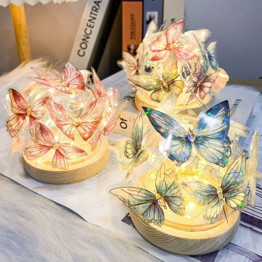 Dazzling colour butterfly night light birthday gift diy handmade