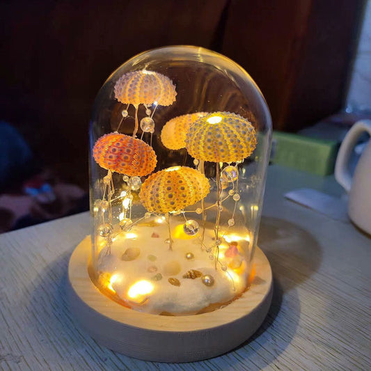 10 clear sea urchin shell jellyfish night light diy material handmade girl ornaments romantic Tanabata Valentine's Day gift