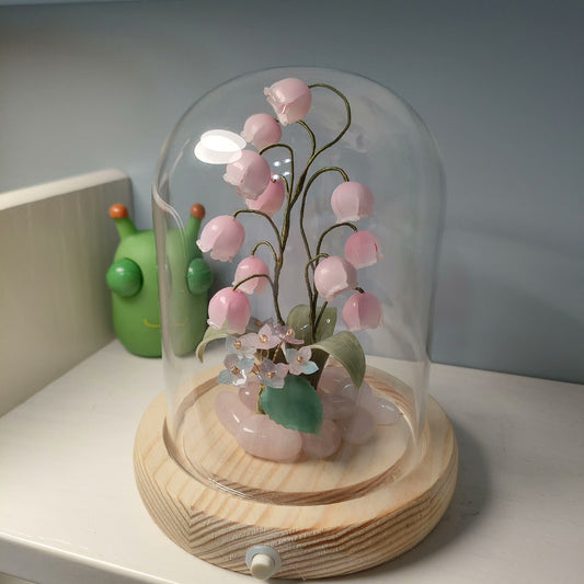 Spot peach pink bell orchid flower handmade net red night light home furnishings, handmade, few handmade traces as perfect as possible!