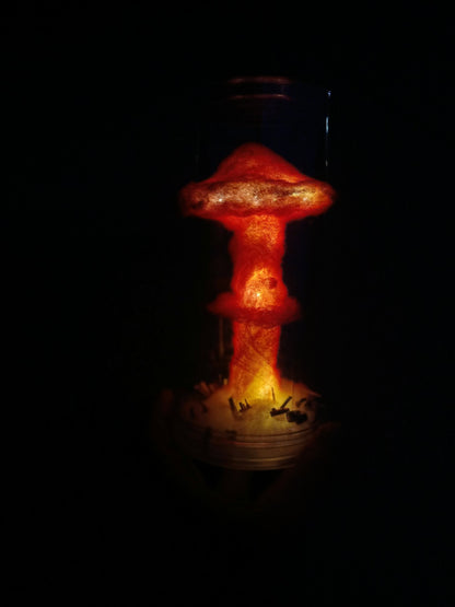 Mushroom cloud handmade model, handmade night light scene floor stand