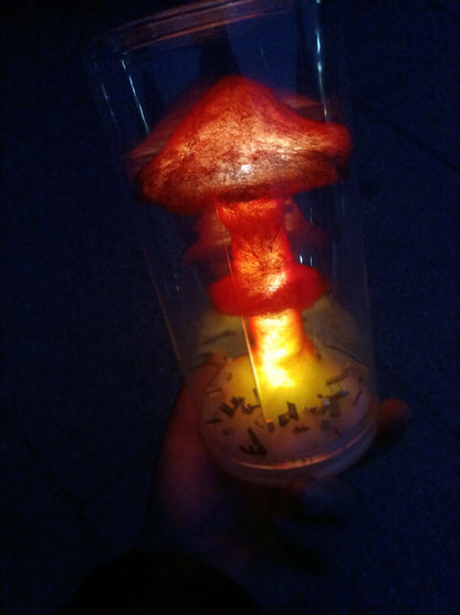 Mushroom cloud handmade model, handmade night light scene floor stand
