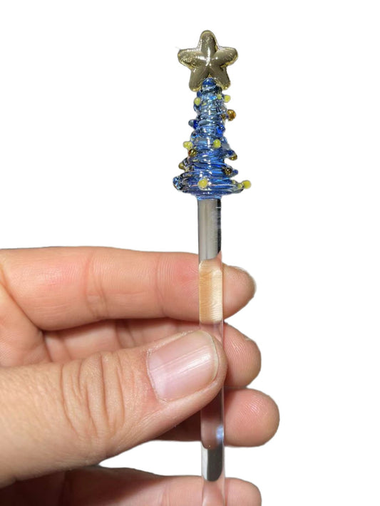 Manufacturers directly supply on behalf of the Christmas tree stirring stick creative cute glass glaze coffee tea stirring stick decorative