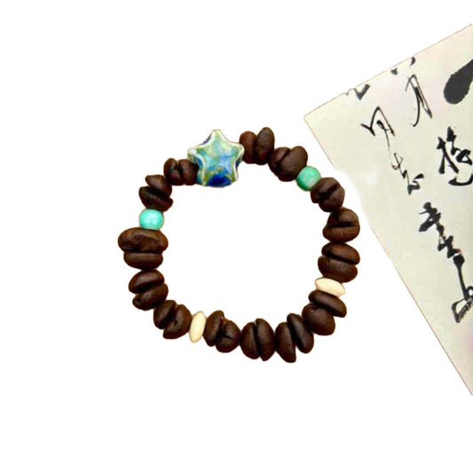 Vintage literary niche strings coffee bean bracelet bodhi personalized jewelry bazaar stall manufacturers wholesale single loop