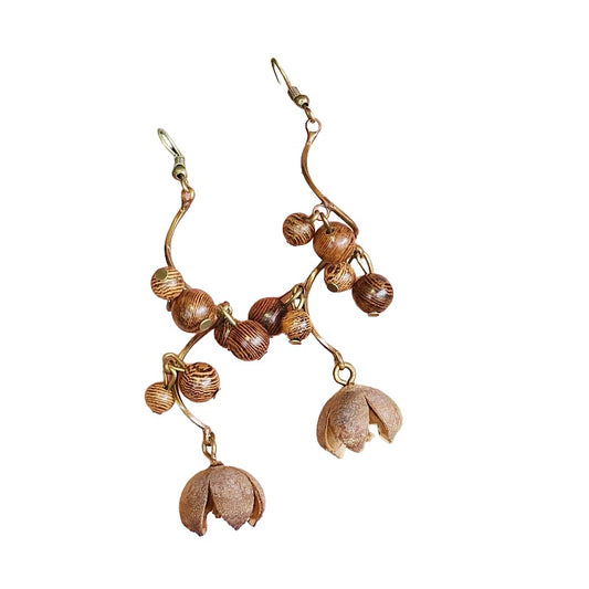 Europe and the United States retro personality temperament earrings long twist tassel spiral tassel earrings tassel earrings female famous ethnic wind earrings