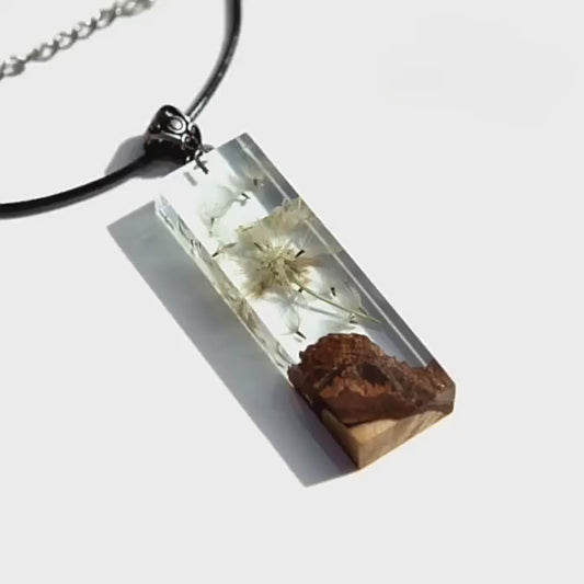Dandelion resin pendant necklace personalized handmade couple men and women birthday gift